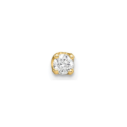 14K Yellow Gold Single Stud Diamond Earring