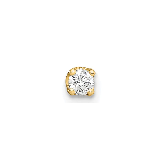 14K Yellow Gold Single Stud Diamond Earring