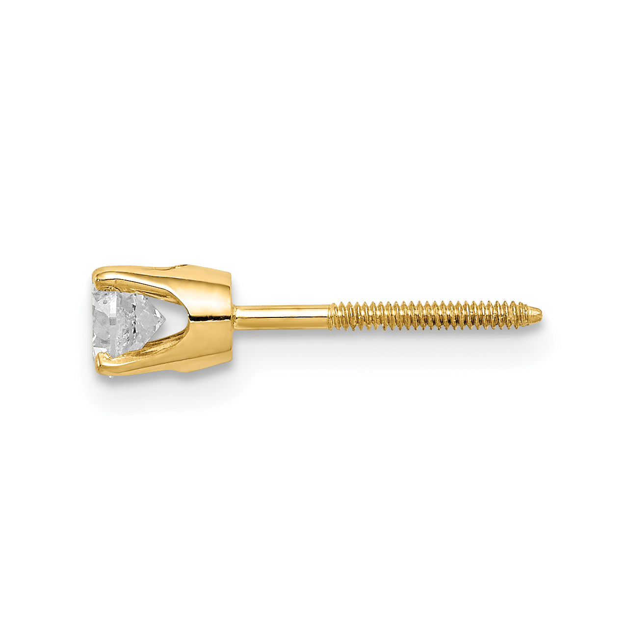 14K Yellow Gold Single Stud Diamond Earring