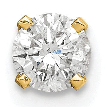 14K Yellow Gold Single Stud Diamond Earring