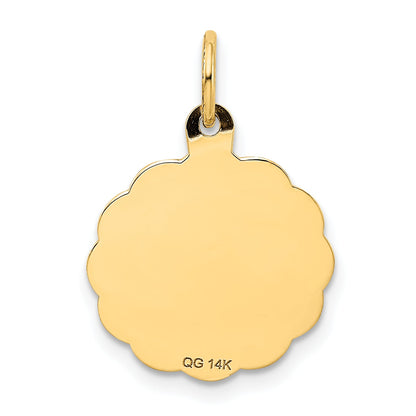 14k Yellow Gold 14K A DATE TO REMEMBER Disc Charm