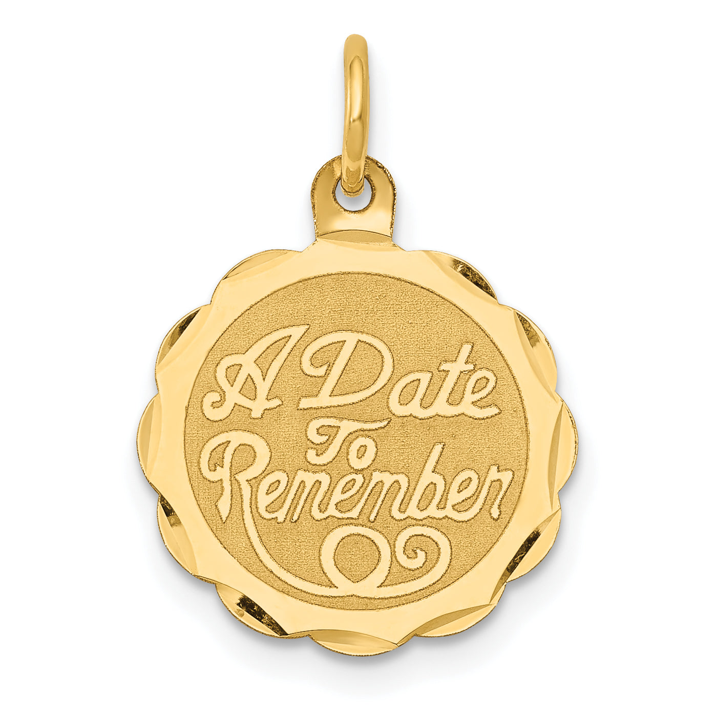 14k Yellow Gold 14K A DATE TO REMEMBER Disc Charm
