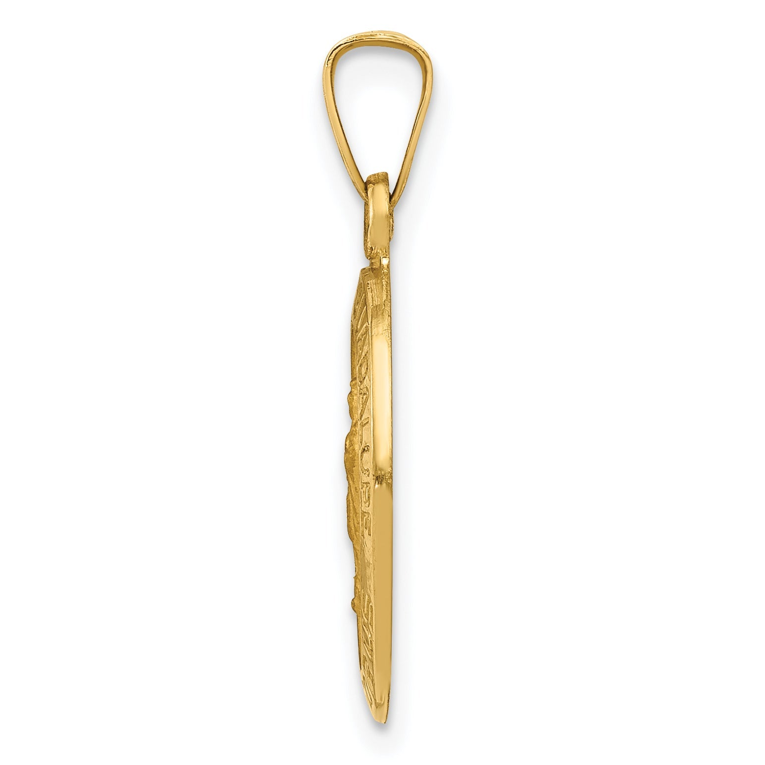 14k Yellow Gold 14k Hollow Our Lady Of Guadalupe Medal Charm