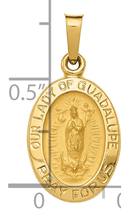 14k Yellow Gold 14k Hollow Our Lady Of Guadalupe Medal Charm