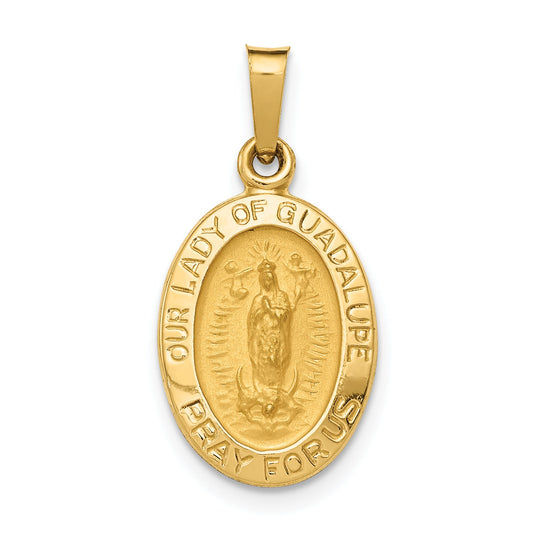 14k Yellow Gold 14k Hollow Our Lady Of Guadalupe Medal Charm