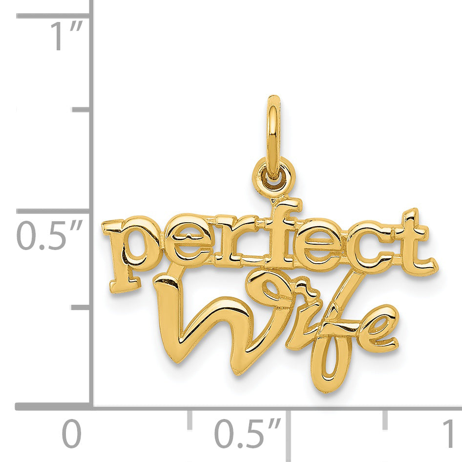 14K Yellow Gold Perfect Wife Charm