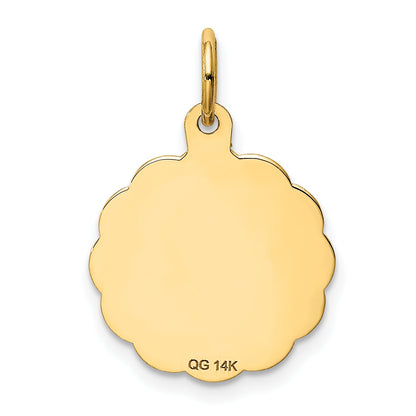 14k Yellow Gold 14k Merry Christmas Disc Charm