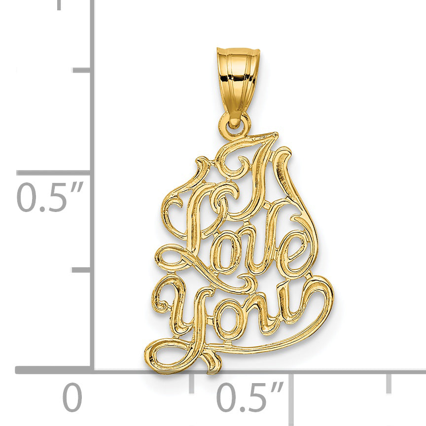 14k Yellow Gold 14K I LOVE YOU Script Charm