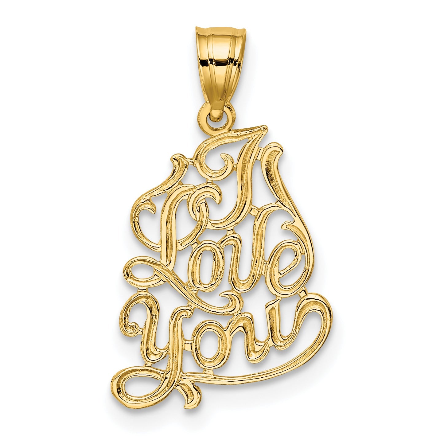 14k Yellow Gold 14K I LOVE YOU Script Charm