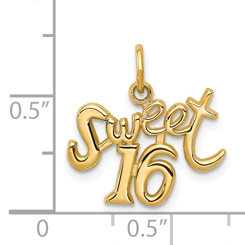 14k Yellow Gold 14k SWEET 16 Charm