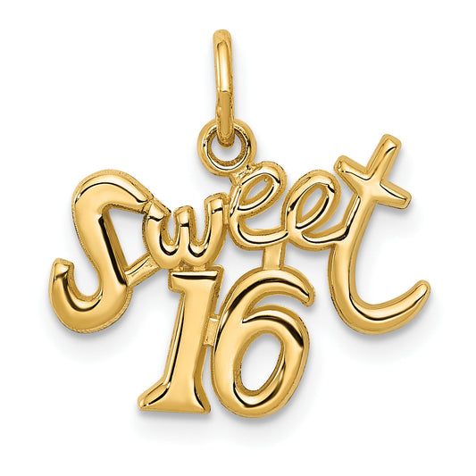 14k Yellow Gold 14k SWEET 16 Charm