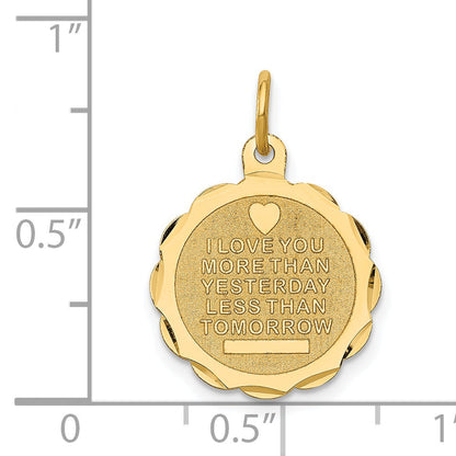 14k Yellow Gold 14k Love Sentinment Engraveable Charm