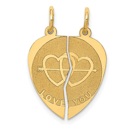 14k Yellow Gold 14k Break-apart I LOVE YOU Charm