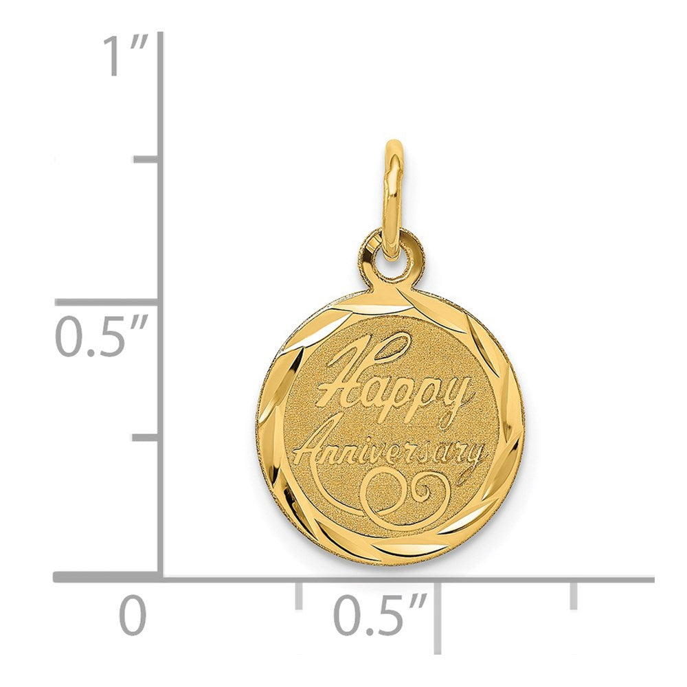 14k Yellow Gold 14K HAPPY ANNIVERSARY Charm