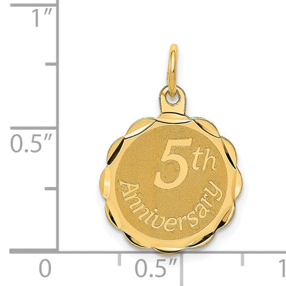 14k Yellow Gold 14K Happy 5th ANNIVERSARY Charm