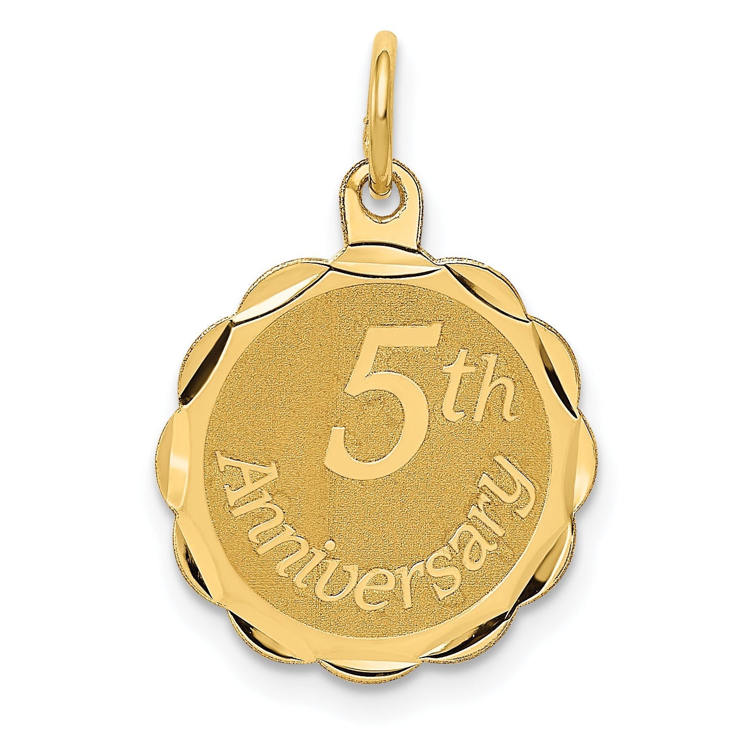 14k Yellow Gold 14K Happy 5th ANNIVERSARY Charm