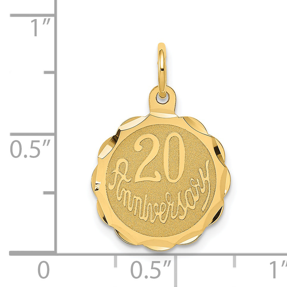 14k Yellow Gold 14K Happy 20th ANNIVERSARY Charm