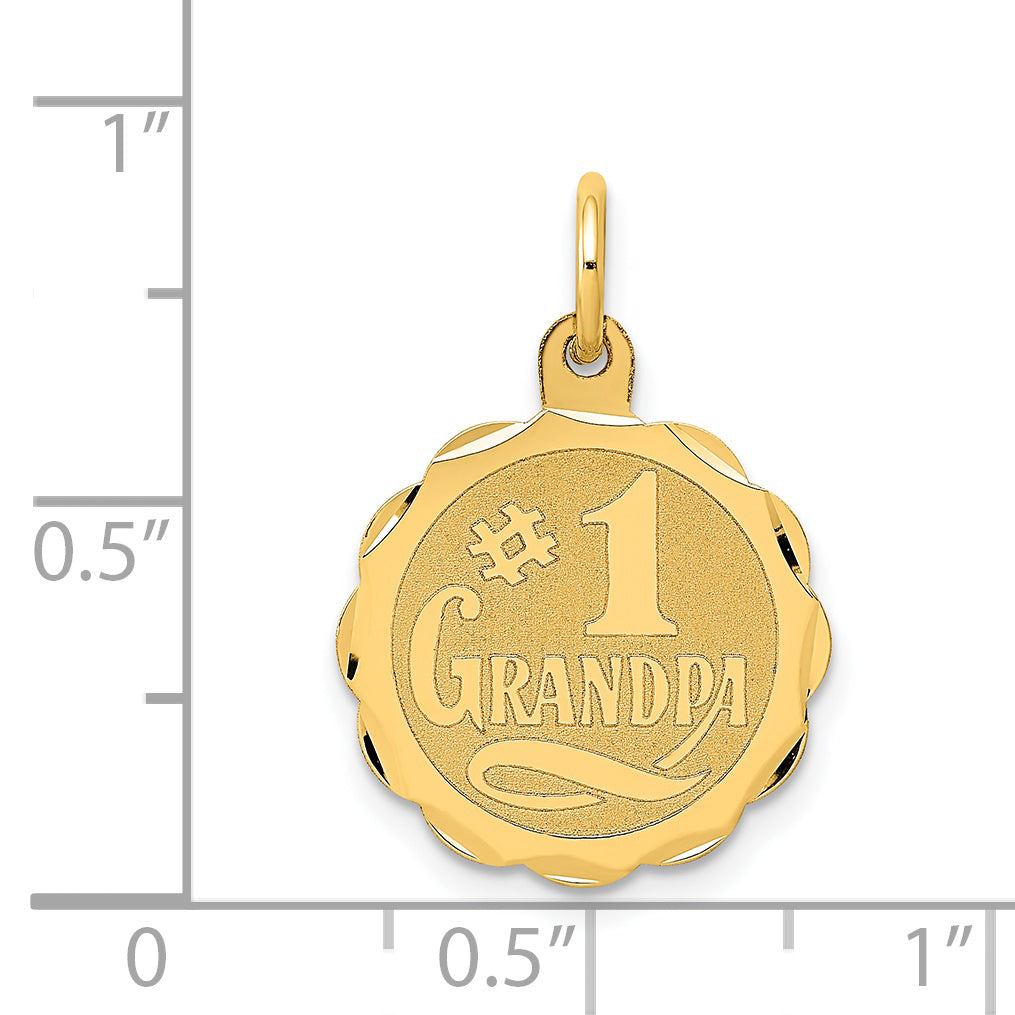 14k Yellow Gold 14k #1 GRANDPA Disc Charm