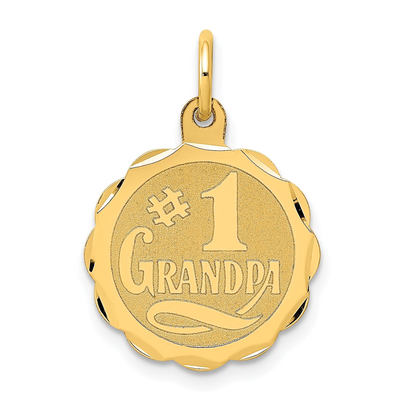 14k Yellow Gold 14k #1 GRANDPA Disc Charm