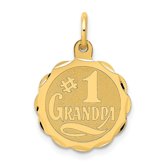 14k Yellow Gold 14k #1 GRANDPA Disc Charm