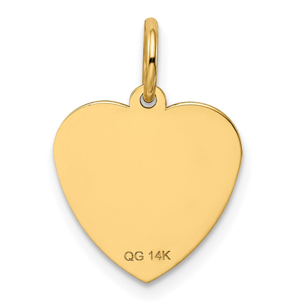 14k Yellow Gold 14k #1 GODDAUGHTER Heart Disc Charm