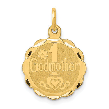 14k Yellow Gold 14K #1 GODMOTHER Charm