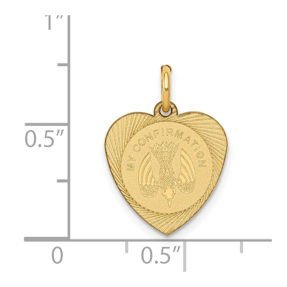14k Yellow Gold 14k My Confirmation Heart Disc Charm