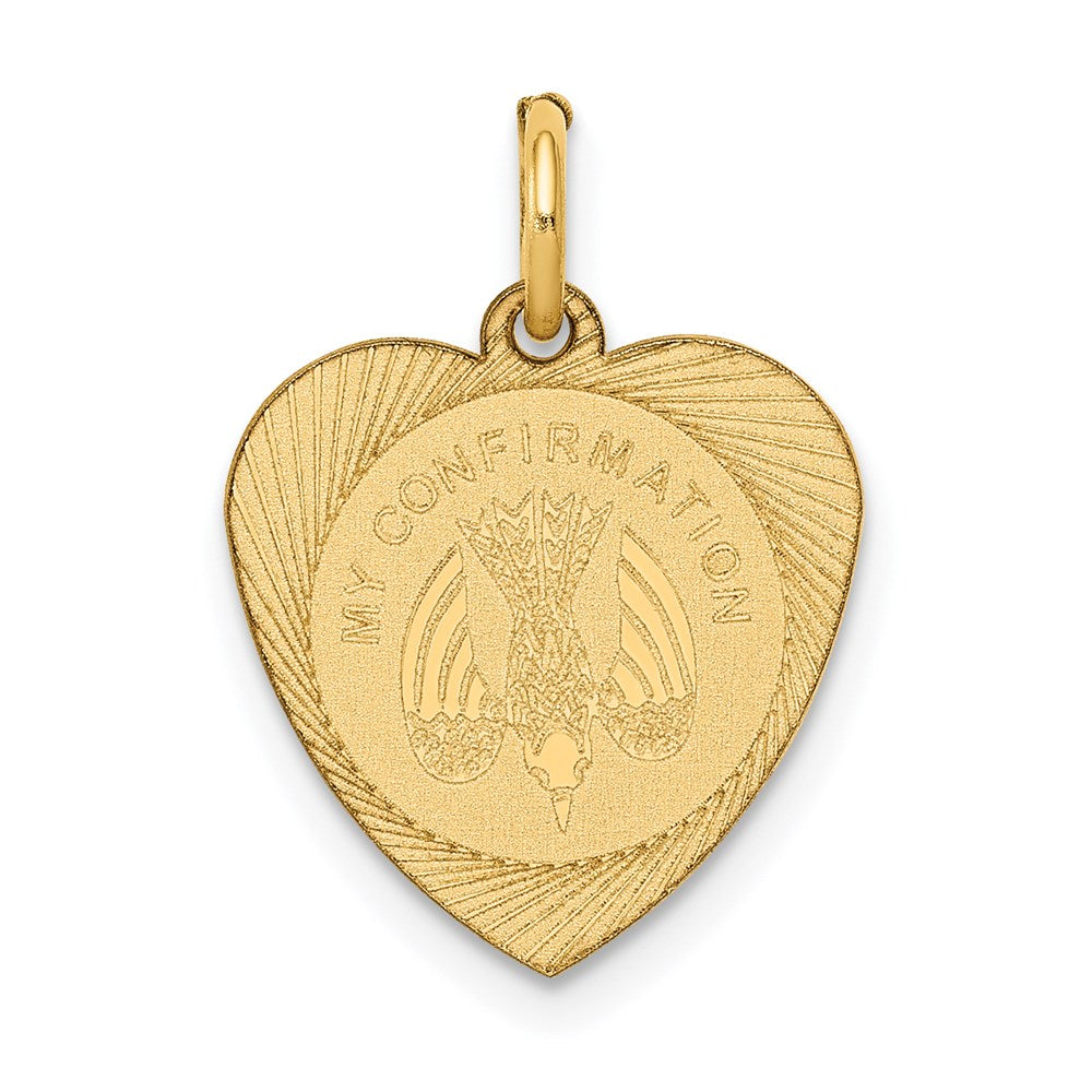 14k Yellow Gold 14k My Confirmation Heart Disc Charm