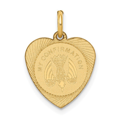 14k Yellow Gold 14k My Confirmation Heart Disc Charm