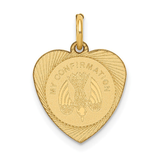 14k Yellow Gold 14k My Confirmation Heart Disc Charm