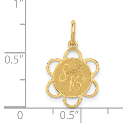 14k Yellow Gold 14k SWEET 16 Disc Charm