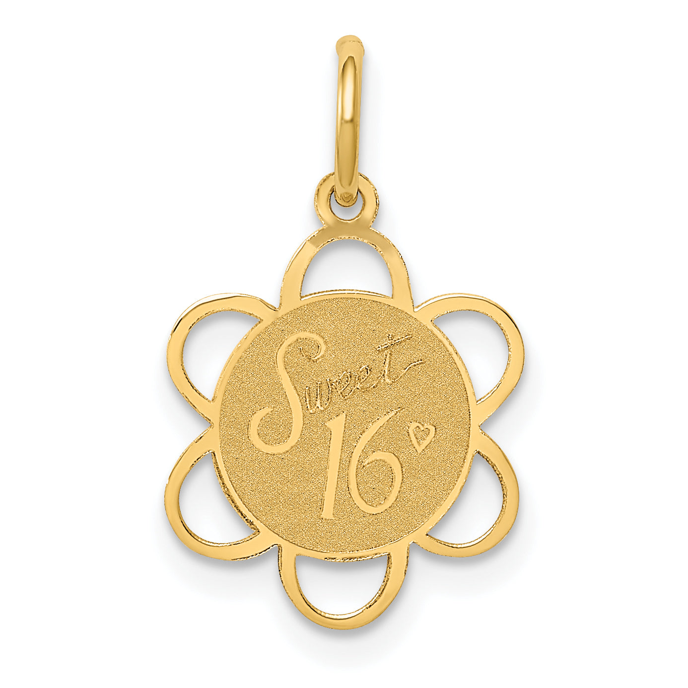 14k Yellow Gold 14k SWEET 16 Disc Charm
