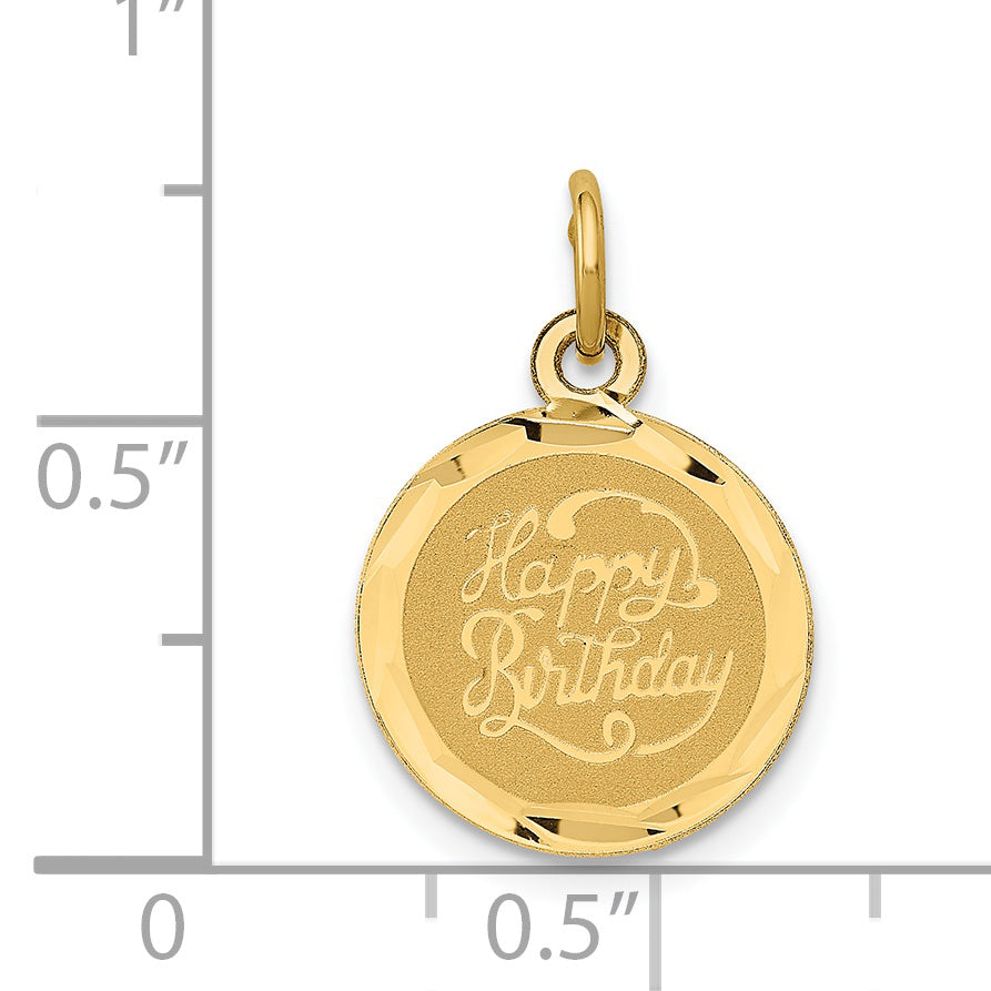 14k Yellow Gold 14k HAPPY BIRTHDAY Disc Charm