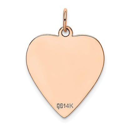 14K Rose Gold Polished Heart Shaped Disc Pendant