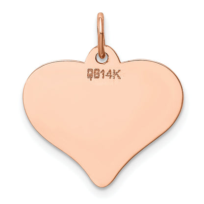 14K Rose Gold Polished Heart Shaped Disc Pendant