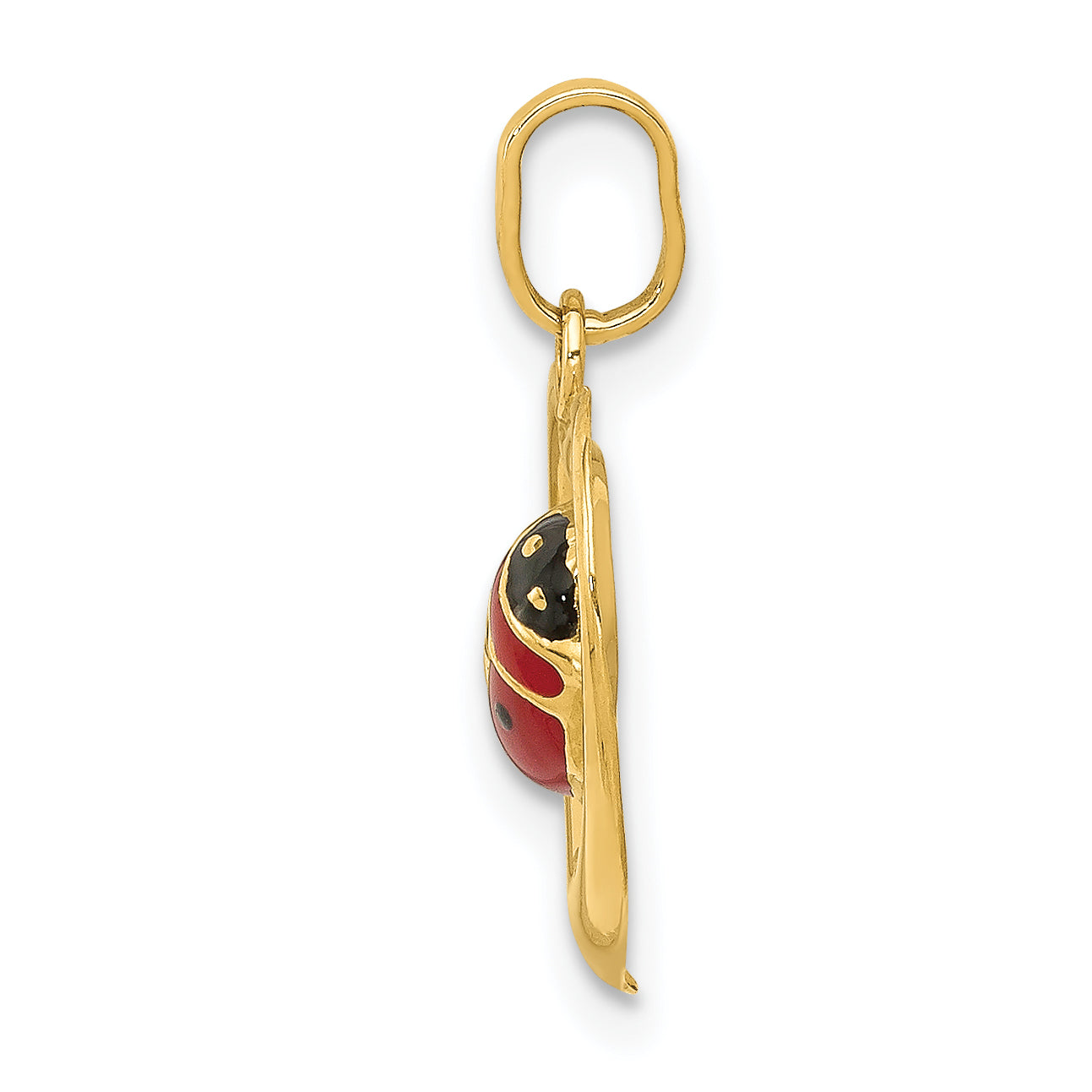 14k Yellow Gold 14k Enameled Ladybug in Heart Charm