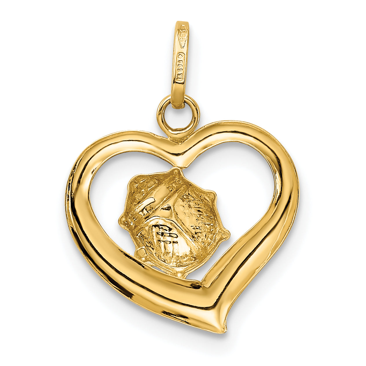 14k Yellow Gold 14k Enameled Ladybug in Heart Charm