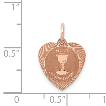 14k Rose Gold 14k Rose Gold Holy Communion Heart Charm