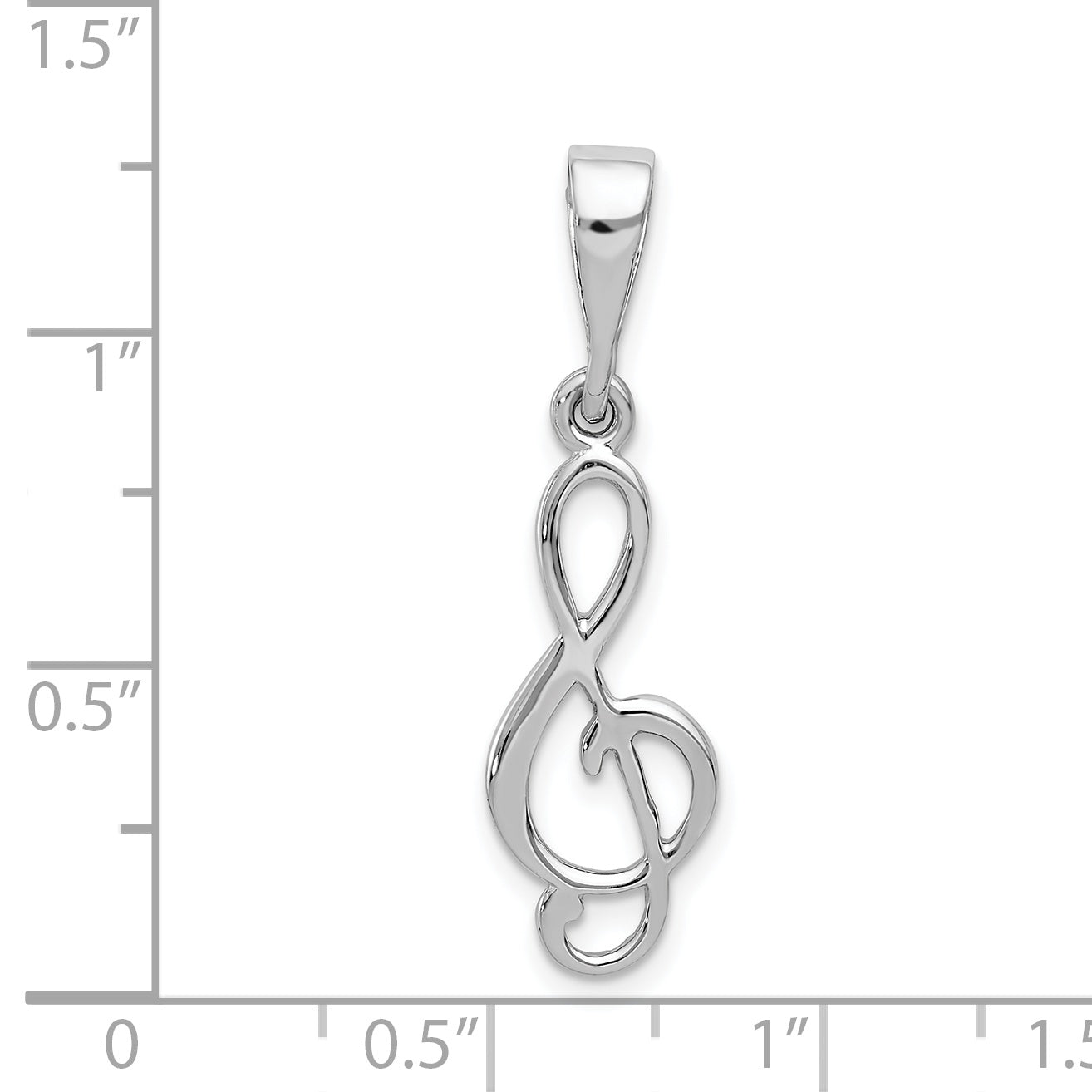 14k White Gold 14K White Gold Treble Clef Pendant