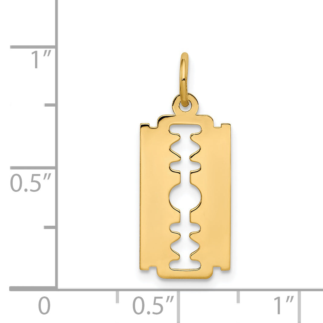 14k Yellow Gold 14k Polished Razor Blade Charm