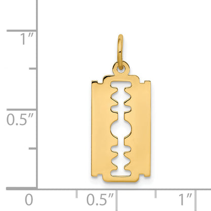 14k Yellow Gold 14k Polished Razor Blade Charm
