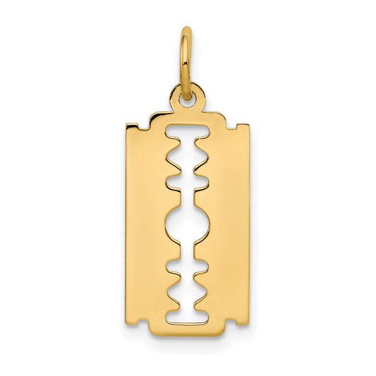 14k Yellow Gold 14k Polished Razor Blade Charm