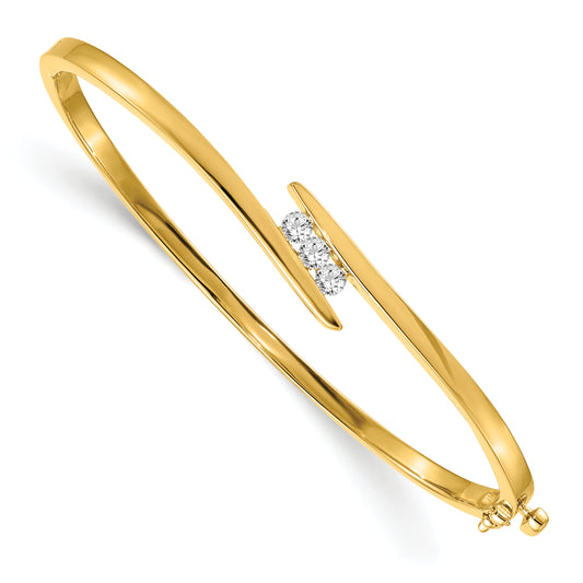 14k Yellow Gold 1/3 Ct. Lab Grown Diamond VS/S FGH Bangle Bracelet