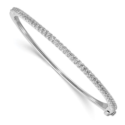 14K White Gold A Diamond Hinged Bangle