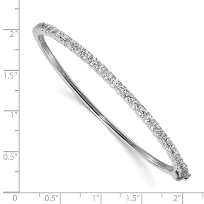 14K White Gold Vs Diamond Hinged Bangle