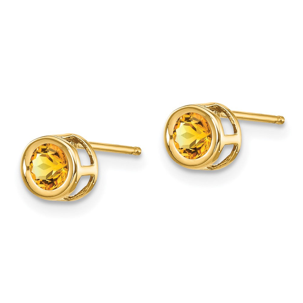 14K Yellow Gold Citrine Earrings November