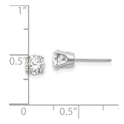 14K White Gold 5mm Topaz Stud Earrings