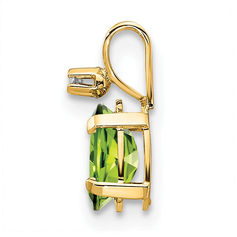 14K Yellow Gold Diamond & Peridot Birthstone Pendant