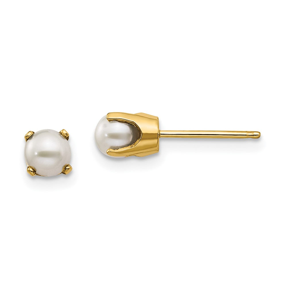 14K Yellow Gold 4mm June/Fw Cultured Pearl Post Earrings