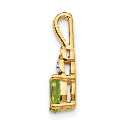 14K Yellow Gold Peridot And Diamond Pendant